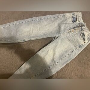 Zara high rise barrel jeans
